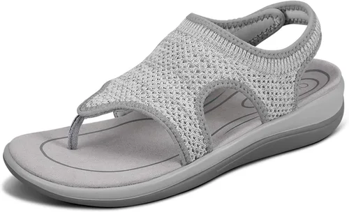 Vista 7 de Orthofeet Sandalias de soporte de arco para mujer, ideales para aliviar el dolor de talón y pies. Tejido de punto elástico con soporte de arco
