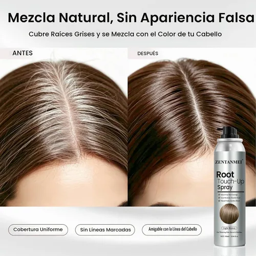 Vista 4 de Spray de retoque de raíz, spray de color temporal para el cabello Marrón claro