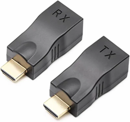 Vista 3 de Reemplazo Ethernet RJ45 de red a HDMI Extensor repetidor Amplificador 98.4 ft 4K30HZ Compatible Computadora Host Transmisor de conexión portátil TX