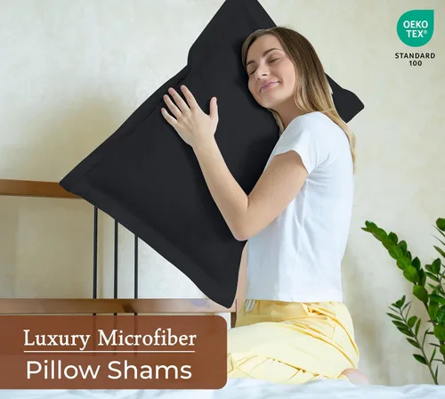 Vista 6 de Royale Linens Paquete de 2 fundas de almohada de tamaño estándar de 20 x 26 pulgadas, microfibra cepillada, fundas de almohada de cama, resistentes