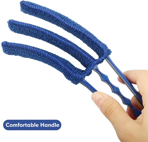 Vista 3 de Kit de cepillo limpiador de persianas de ventana, paquete de 2 cepillos con 6 fundas de microfibra, herramientas de limpieza para persianas