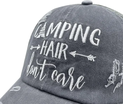 Vista 2 de Gorro de béisbol bordado divertido para hombres y mujeres, con coleta de caballo