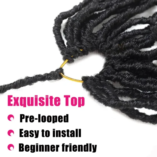 Vista 3 de Extensiones de cabello sintético de ganchillo de 18 pulgadas, 6 paquetes de rastas suaves preenrolladas, extensiones de cabello sintético