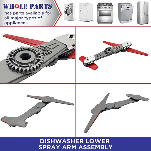 Vista 5 de Conjunto de brazo rociador inferior para lavavajillas Whole Parts mejorado # W10859935 - Reemplazo y compatible con algunos lavavajillas Kenmore