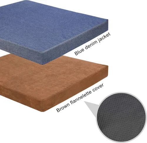 Vista 4 de Cama para perros pequeños, medianos y grandes, cama ortopédica de espuma viscoelástica para mascotas, muebles con forro impermeable y 2 fundas