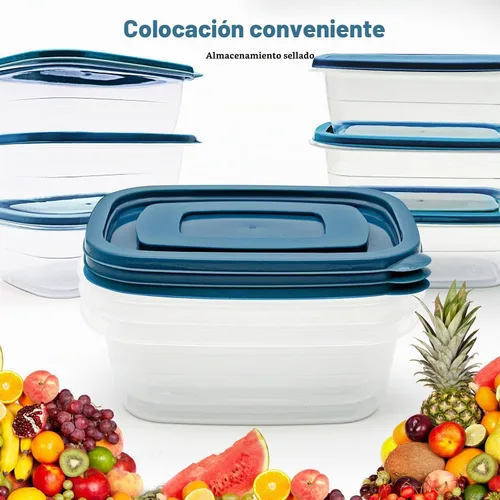 Vista 4 de PEDECO 10 recipientes de almacenamiento de alimentos, aptos para microondas y congelador, juegos de recipientes de alimentos, recipientes