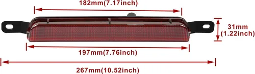 Vista 6 de KEWISAUTO Tercera luz LED de freno para Chrysler & Dodge, luz trasera central de freno de montaje alto para Chrysler Town Country 2008-2016/Dodge
