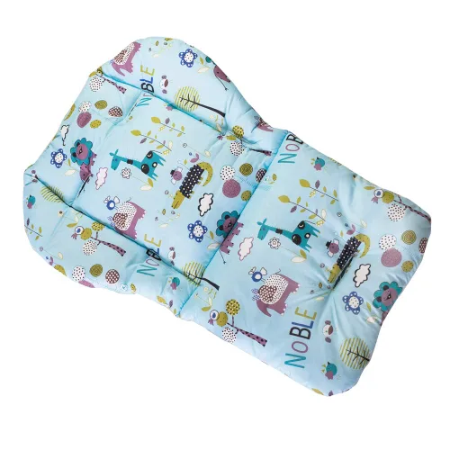 Vista 4 de twoworld Cojín para silla alta, cojín grueso grande para silla de bebé, cojín para asiento de bebé, funda transpirable (animal azul)