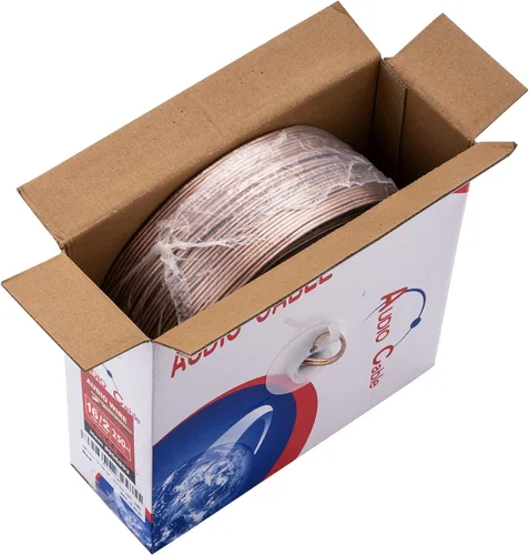Vista 2 de Cables Direct Online Cable de altavoz calibre 14 14/2 conductores CCA (aluminio revestido de cobre), cable transparente de bajo voltaje transparente