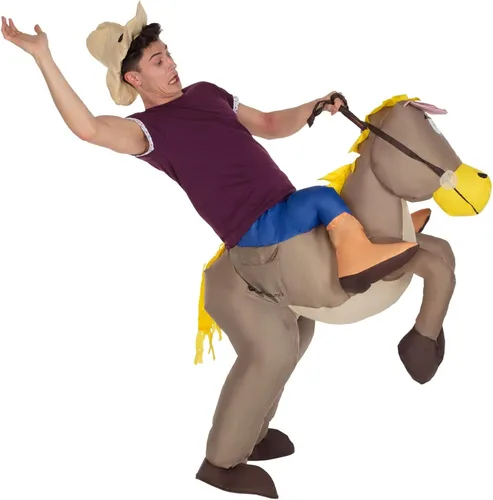 Vista 3 de Morph Inflatable Horse Costume Adult Cowboy Costume for Men Blow Up Halloween Costumes for Adults
