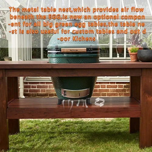 Vista 4 de Kamado - Soporte de mesa nido para huevos verdes grandes, mediano, accesorios para huevos verdes grandes, soporte nido para huevos verdes medianos