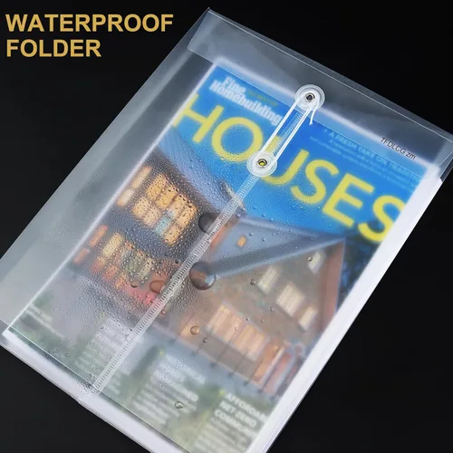 Vista 5 de Paquete de 6 carpetas de archivos de sobres de plástico, carpeta transparente expandible para documentos A4 Letter Size,Poly Reusable Folders with