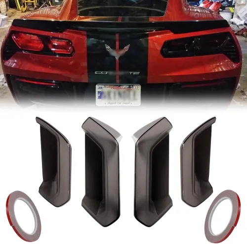 Vista 9 de para 2014 2015 2016 2017 2018 2019 Chevrolet Chevy Corvette C7 Reflector de parachoques trasero, luces de freno, lente roja, luces antiniebla LED