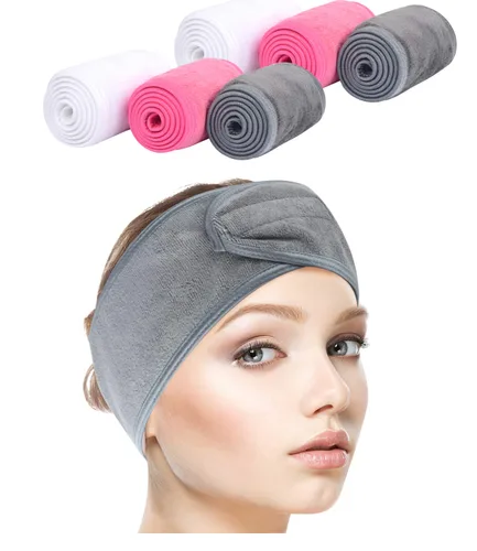 Vista 15 de SINLAND Diadema facial de spa ajustable para maquillaje, paquete de 3 3 multicolor