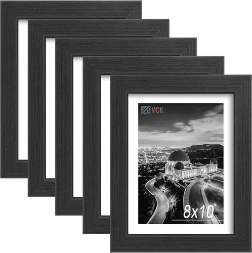 Vista 42 de VCK Juego de 3 portarretratos de 8 x 10 pulgadas, roble negro, textura natural, exclusivo marco de madera, exhibición de mesa o colgar en la pared