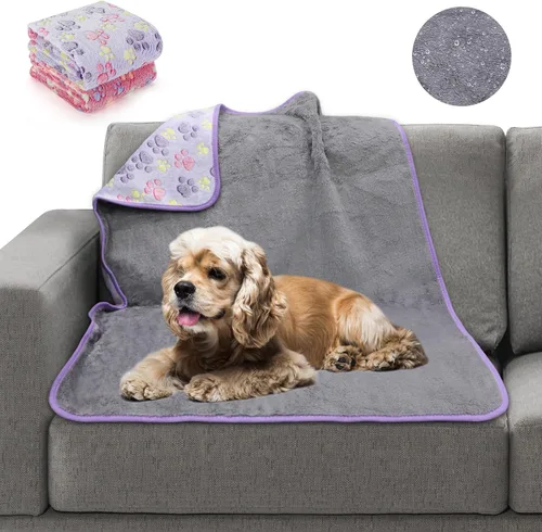 Vista 17 de YUEPET Mantas impermeables para perros, paquete de 2 mantas lavables para perros para cama, sofá, protector de vellón de franela para cachorros