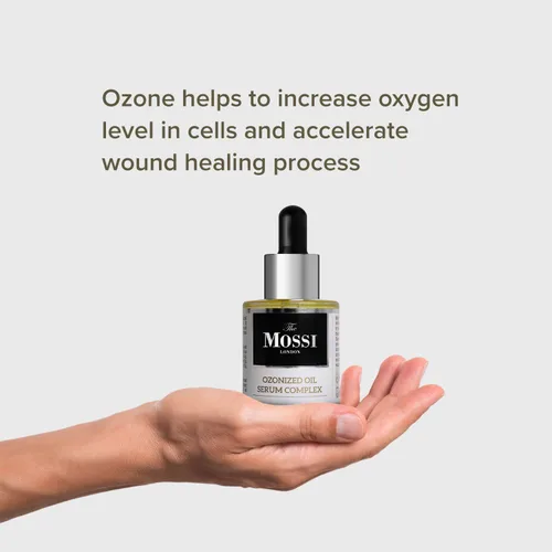 Vista 5 de The Mossi London - Suero ozonizado para el cabello y el cuero cabelludo - Tratamiento de aceite de oliva ozonizado al 50% para hebras de aspecto más