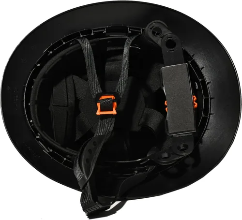 Vista 3 de Casco de ala completa Nsteky con franja reflectante, Casco de trabajo de construcción de seguridad con franja reflectante B NegroA