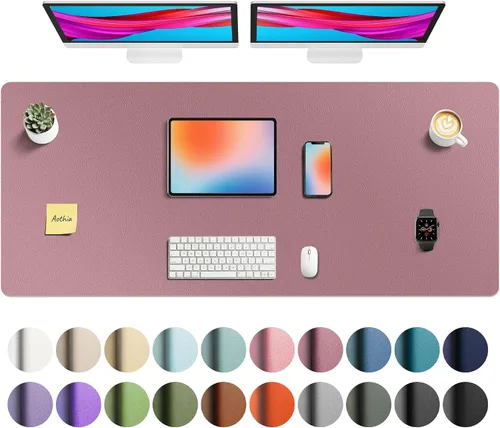 Vista 143 de Aothia - Protector de escritorio de cuero sintético grande, base antideslizante para mouse y superficie para escribir, impermeable, fácil de Agua