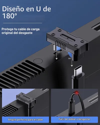 Vista 2 de MoKo Adaptador USB-C de 180 grados, conector de ángulo tipo C, espacio más amplio de 0.531 in