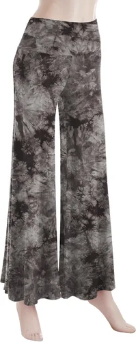 Vista 92 de Made By Johnny Pantalones palazzo elásticos de pierna ancha para mujer, lisos, casuales, cómodos