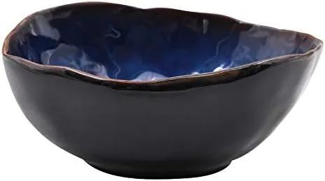 Vista 7 de Tazón profundo de porcelana europea, cuenco irregular, vajilla creativa irregular, juego de platos de fideos, juego de 4