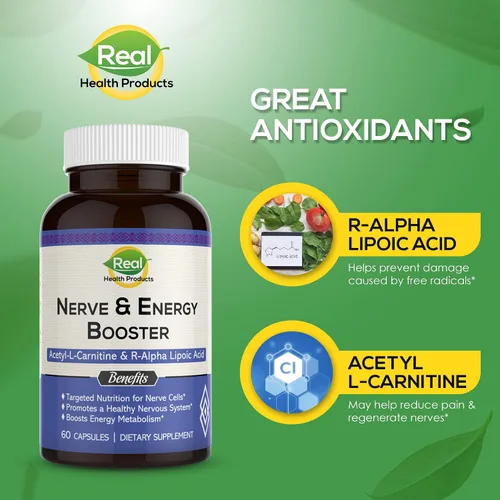 Vista 3 de Suplemento ALA - Ácido R-alfa lipoico 300 mg y acetil L-carnitina 1000 mg - Potenciador de nervios y energía para nervios, función cardiovascular