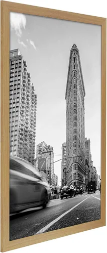 Vista 182 de Americanflat Portarretratos de 12 x 17 pulgadas con plexiglás pulido, marco de fotos color negro, marcos de fotos anchos hechos de madera