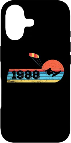 Vista 32 de Kitesurfer Kitesurfing Birthday Vintage 1988 Born Kitesurf Case for iPhone 16