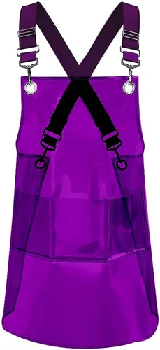 Vista 17 de Delantal para estilista de cabello MIKI WELL para salón, barbero, atrezzo cruzado, delantal impermeable de trabajo con 3 bolsillos