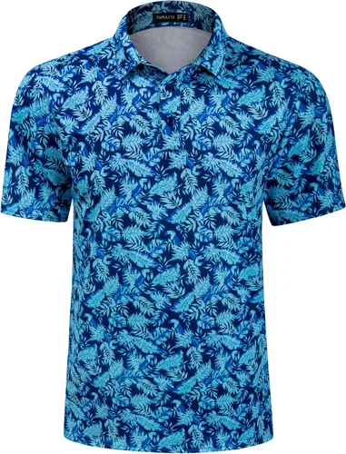 Vista 126 de TAPULCO Camisetas tipo polo de secado rápido para hombre, diseño de camuflaje, atléticas, ligeras, transpirables, casuales, para golf