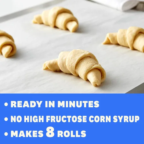 Vista 4 de Pillsbury Crescent Rolls, masa de pastelería enlatada refrigerada original, 8 rollos, 8 onzas Refrigerated Canned Dough, No Artificial Flavors