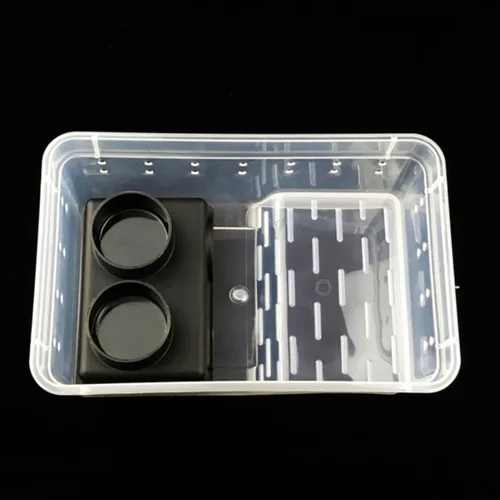 Vista 4 de Reptile Feeding Box with Split Use, PP Black for Small Pets