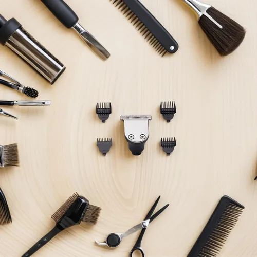 Vista 5 de LALAFINA Recortadora eléctrica de barba - Recortadora de pelo unisex para hombres, juego de accesorios de aseo y barba