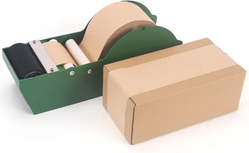 Vista 8 de Dispensador de cinta de escritorio de metal, dispensador de cinta engomado de papel Kraft activado por agua, diseño pesado antideslizante