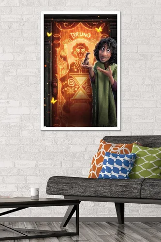 Vista 2 de Trends International Disney Encanto - Póster de pared de Bruno, 34 pulgadas de largo x 22.4 pulgadas, versión enmarcada en blanco