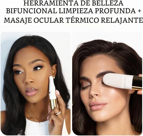 Vista 4 de DARCASE CRISTÁL - Un cepillo de limpieza facial de lujo. Doble función: limpieza profunda con cerdas de silicona y masaje ocular térmico