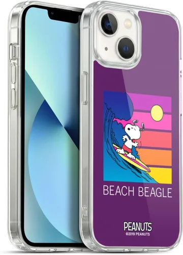 Vista 9 de Head Case Designs Funda de gel suave con licencia oficial de Peanuts Tropical Surf Snoopy Aloha Disco compatible con Apple iPhone 13 Mini Surf