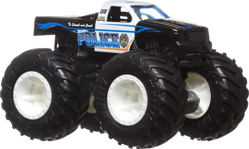 Vista 5 de Hot Wheels Monster Trucks, Camiones Monstruo de Juguete a Escala 1:64, Juego de 4, Ruedas Gigantes, Personajes Favoritos y Diseños Geniales