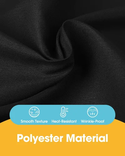 Vista 2 de Niuara Mantel de Mesa Rectangular Negro - Paquete de 6, 60" × 84" Mantel de Tela Lavable para Mesas de 5 Pies, Resistente a las Arrugas y a Prueba