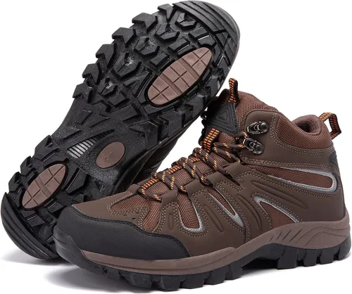 Vista 6 de HIKLDK Botas de senderismo para hombre, ligeras, transpirables, antideslizantes, para actividades al aire libre