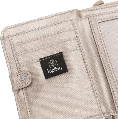 Vista 5 de Kipling Amor del dinero para mujer, tecnología RFID anti-hacker, cartera de poliéster con cierre de cremallera