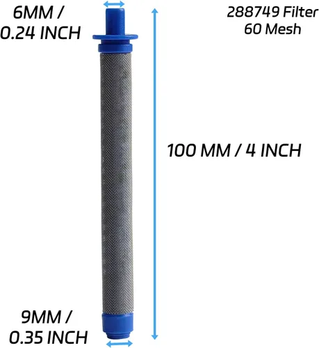 Vista 4 de 288749 60 filtros de pistola de pintura en aerosol sin aire de malla de repuesto para Graco SG10 SG20 SG Pro SG2 SG3, 288749 Sustituye a los filtros