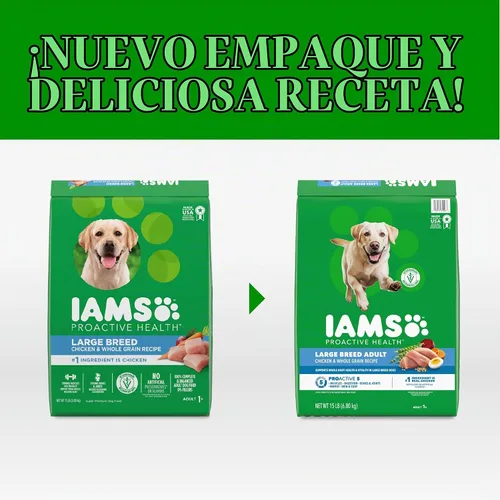 Vista 2 de IAMS Proactive Health Large Breed Dry Dog Food, Chicken, 15 lb
