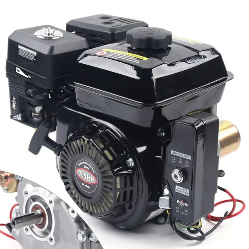 Vista 3 de Motor de 212CC 7.5HP Motor de gas de 4 tiempos de arranque eléctrico Go Kart Log Splitter Diámetro del eje de potencia 0.787 in