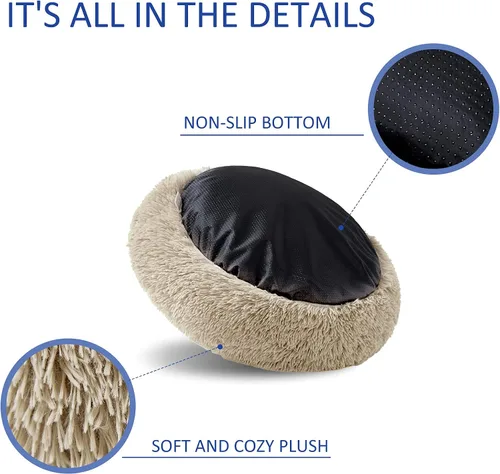 Vista 5 de ANWA - Cama redonda para perro mediano, lavable, cama tipo dona para perro grande, cómoda, acogedora y relajante