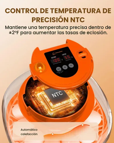 Vista 3 de Incubadora de 12 huevos con giro automático y control de humedad, incubadoras completamente automáticas con vela de huevos, kit educativo