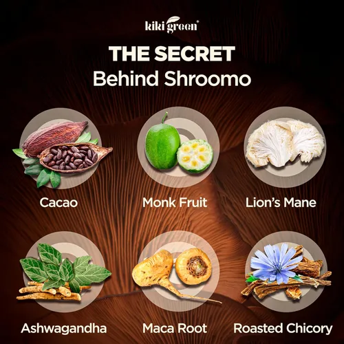 Vista 3 de Shroomo - Alternativa al café de hongos – Mezcla maestra de melena de león, ashwagandha, raíz de maca, achicoria tostada, fruta del monje