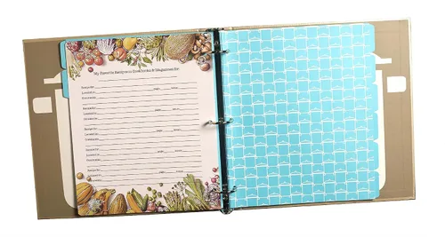 Vista 2 de Meadowsweet Kitchens Seguimiento de recetas/páginas de índice para carpeta de 3 anillas – para libro de recetas, recetas, para localizar recetas