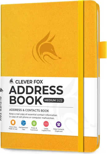 Vista 13 de Clever Fox - Libreta de direcciones con pestañas alfabéticas - Libro de teléfono y direcciones de cuero PU para guardar contactos de forma segura